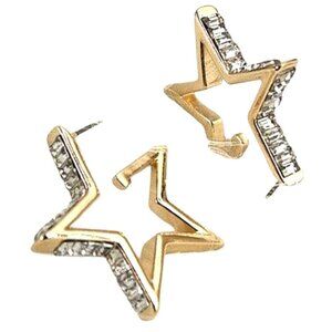 ☆Gold Star Earrings with Silver Accents☆